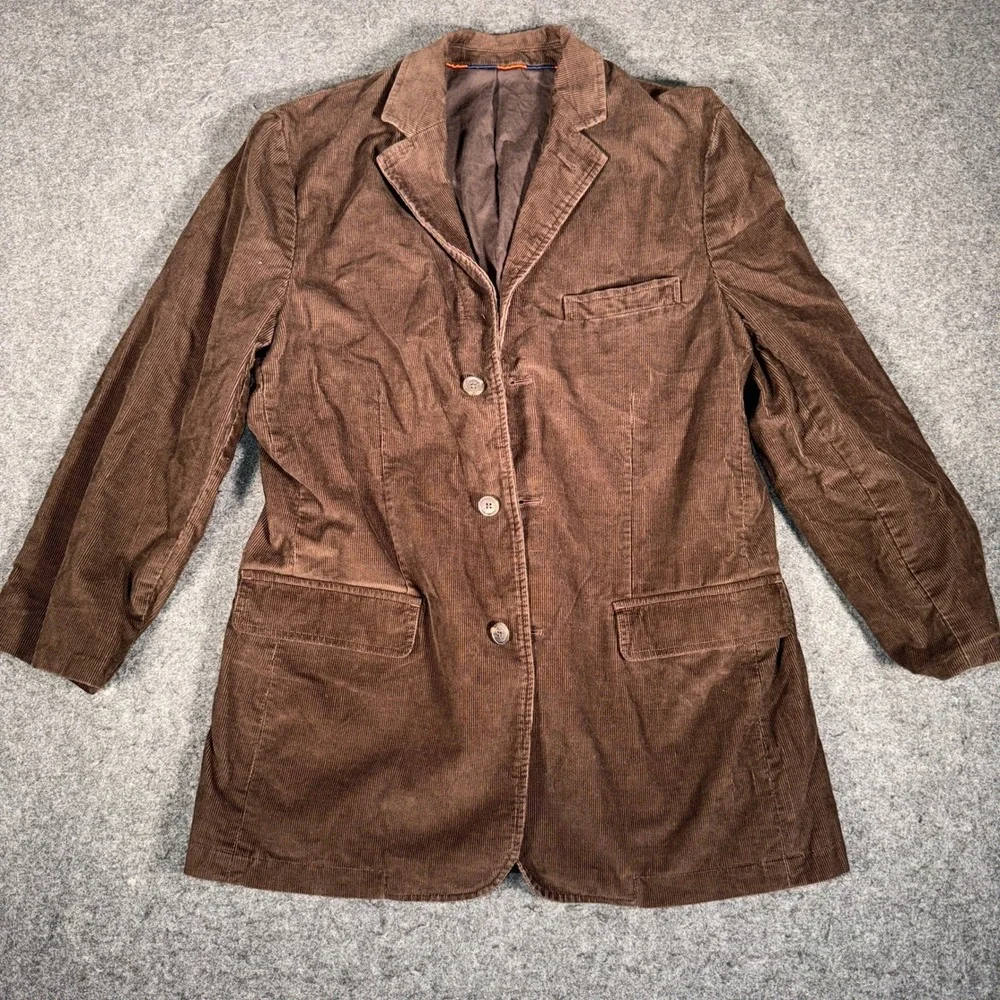 J Crew Corduroy Blazer Jacket Mens Sz M Brown 100%‎ Cotton Academia Preppy Y2K